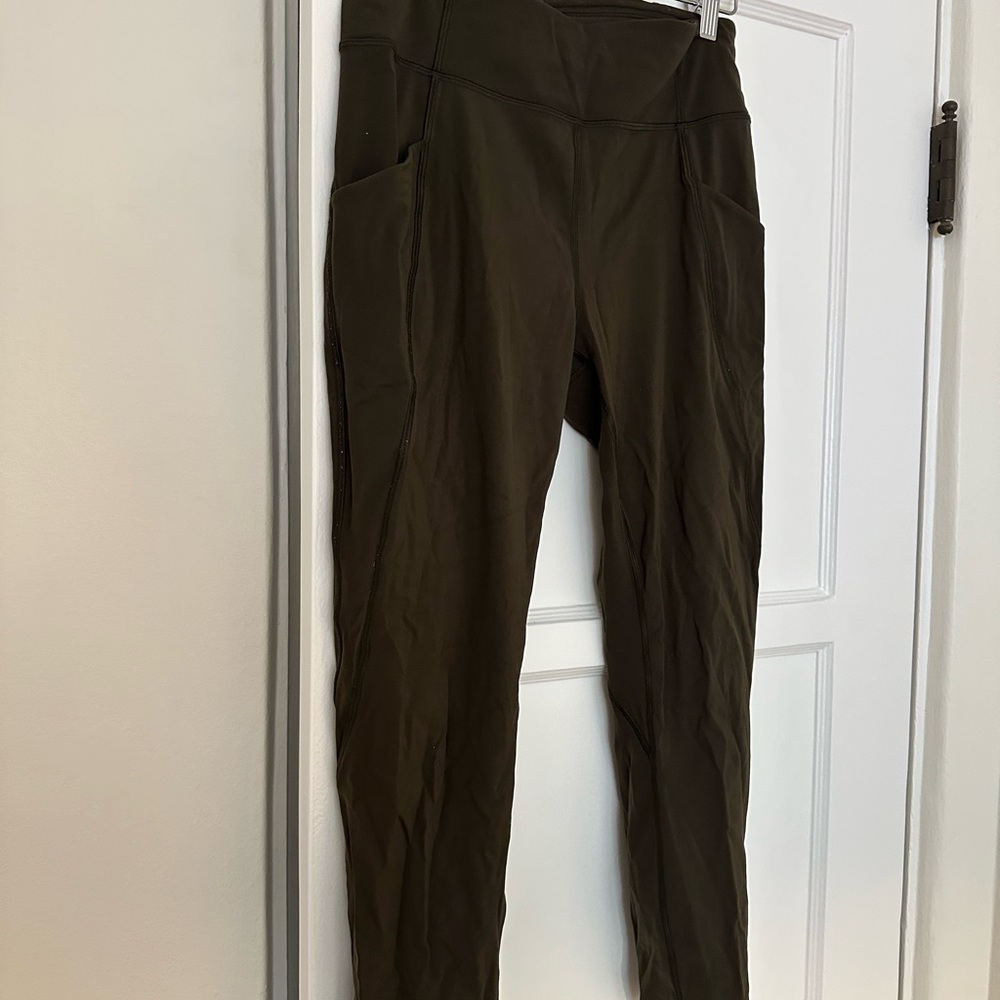Lululemon Athletica Dark Olive Leggings with pockets
